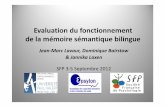 Evaluation du fonctionnement de la mémoire sémantique bilingue