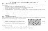 AP Biology - Unit 1 - Biochemistry Review - pages 1-4 Part 1