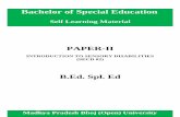 PAPER-II B.Ed. Spl. Ed Bachelor of Special Education - mpbou