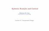 Systems Analysis and Control Lecture 17: Compensator Design