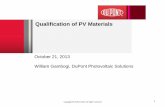 Qualification of PV Materials