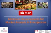 Minimum Requirements for Market Analysis in Emergencies