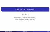Calculus IB: Lecture 01