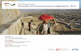 The programme Promotion of Good Governance in Afghanistan