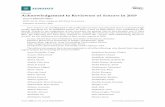 Acknowledgement to Reviewers of Sensors in 2019 - MDPI