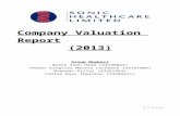 Company Valuation Report 2013 - Sonic Healthcare Limited (Produced by: Brent Alan Hood, Callan Ross Thornton, Thomas Kingsley Martin Lackmann & Brendan Asher Pillai)