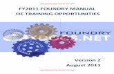Fy2011 Foundry Manual of Training Opportunities(Version 2)[1]