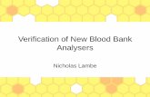 Verification of New Blood Bank Analysers