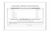 Periodic Table & Periodicity - Contents Syllabus