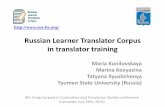 Russian Learner Translator Corpus in translator training