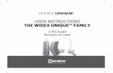 USER INSTRUCTIONS THE WIDEX UNIQUE™ FAMILY