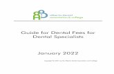 Guide for Dental Fees for Dental Specialists January 2022