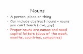 A person, place or thing • Can include abstract nouns