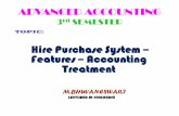 Hire Purchase System – Features – Accounting Treatment