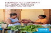 COUNSELLING TO IMPROVE MATERNAL NUTRITION