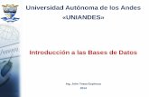 Universidad Autónoma de los Andes «UNIANDES» Introducción a las Bases de Datos
