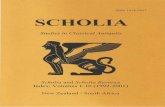 W. J. Dominik (ed.), Scholia Index: Volumes 1-10 (1992-2001) (Otago: Department of Classics 2002). 208 pp.