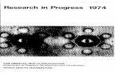 Research in Progress 1974 - IRIS PAHO
