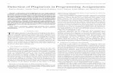 Detection of Plagiarism in Programming Assignments