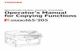 Operator's Manual for Copying Functions