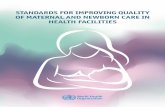 Standards for improving quality of maternal and newborn care in