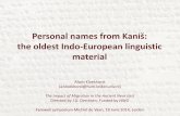 Personal names from Kaniš: the oldest Indo-European linguistic material