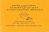 fifth congress - European Society for Evolutionary Biology