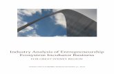 Industry Analysis of Entrepreneurship Ecosystem Incubator Business  FOR GREAT SYDNEY REGION