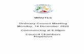 14 December 2020 - Minutes - Ordinary Council Meeting and ...
