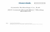 Gemtek Technology Co., Ltd. 2019 Annual Shareholders ...
