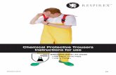Chemical Protective Trousers Instructions for use