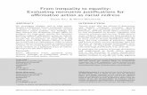 From inequality to equality: Evaluating normative justifications for affirmative action as racial redress