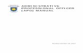 ADMINISTRATIVE PROFESSIONAL OFFICER (APO) MANUAL