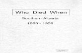 Who Died When Southern Alberta 1885-1959
