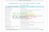 Complete List of Obituary 2018 - Bank Exams Today