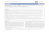 RESEARCH JOURNAL OF FOOT AND ANKLE RESEARCH Open Access Reliability and validity of the Microsoft Kinect for evaluating static foot posture