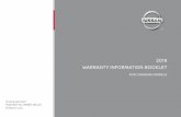 2018 Nissan All Models Warranty Information Booklet