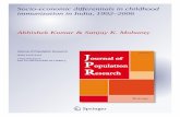 Socioeconomic differentials in childhood immunization in India, 1992–2006