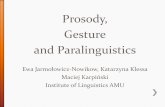 Prosody, Gesture and Paralinguistics