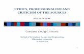 ETHICS, PROFESSIONALISM AND ETHICS ...