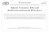 Quit Claim Deed Informational Packet - Peoria County