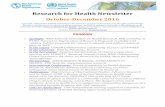 Research for Health Newsletter - PAHO