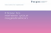 How to renew your registration | HCPC
