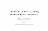 Calorimetry and scanning thermal measurements