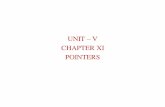 UNIT – V CHAPTER XI POINTERS