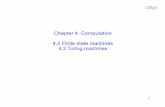 Chapter 4. Computation 4.2 Finite state machines 4.3 Turing ...