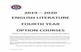 2020 ENGLISH LITERATURE FOURTH YEAR OPTION ...