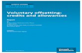 Voluntary offsetting: credits and allowances