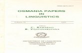 OSMANIA PAPERS IN LINGUISTICS