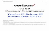 VZ450 Customer Specifications | Verizon